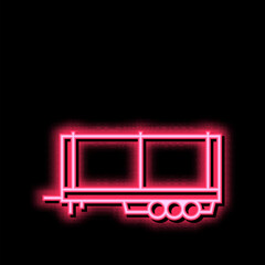 Fototapeta na wymiar truck trailer neon glow icon illustration