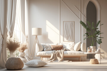Scandi - Boho Style Living Room Interior Design