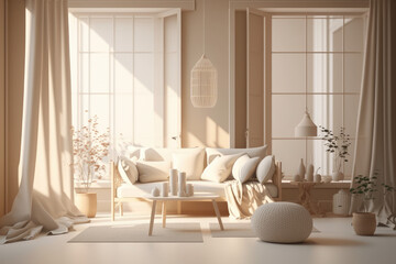 Scandi - Boho Style Living Room Interior Design