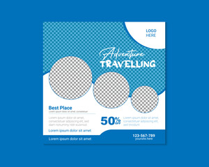 Vector travel agency social media post template