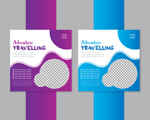 Vector travel agency social media post template