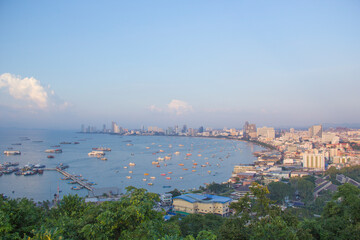 Fototapeta na wymiar Beautiful view of the panorama of Pattaya, Thailand