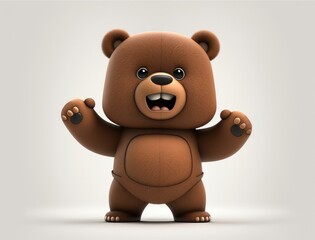 Cute Bear Cartoon Character 