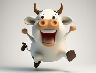 Cute Cow Cartoon Character