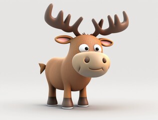 Cute Elk Cartoon Character