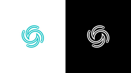 Vortex Spiral logo technology monogram icon Design template