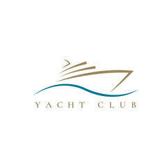 Luxury yacht logo illustration design for your company or business