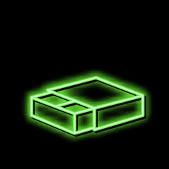 match box neon glow icon illustration - obrazy, fototapety, plakaty