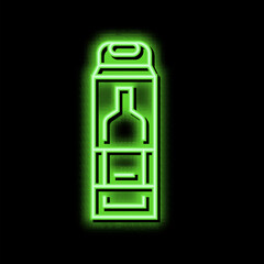 bottle of alcohol box neon glow icon illustration - obrazy, fototapety, plakaty