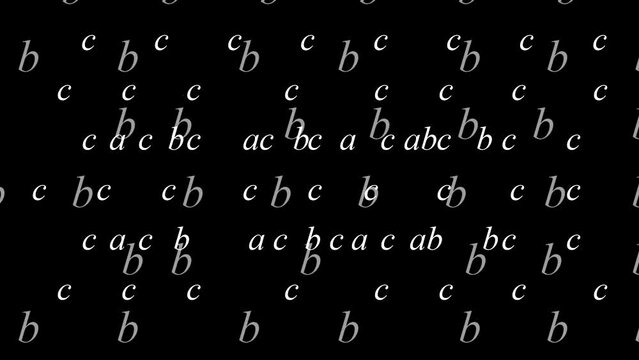 Black background with mathematical expressions (seamless loop)