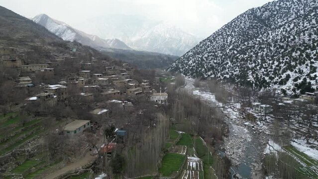 Dawlat Shah District of Laghman Province, aerial video of Afghanistan