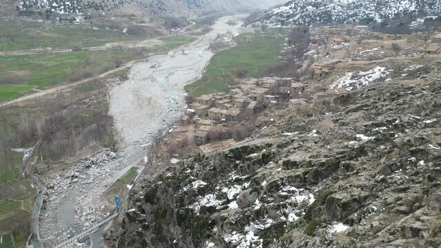 Dawlat Shah District of Laghman Province, aerial video of Afghanistan