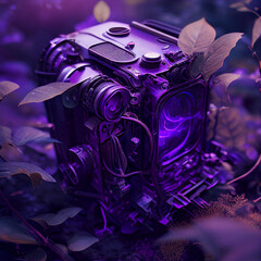 Obraz na płótnie Canvas Fantastic old purple fantasy camera