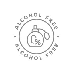 Alcohol free vector icon. Ingredients label badge, no alcohol.