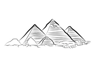 Pyramids doodle. pyramids in the egyptian desert