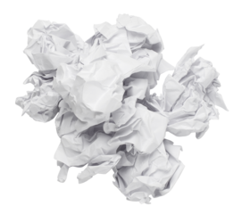 Crumpled paper ball, cut out