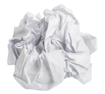 Crumpled paper ball, cut out