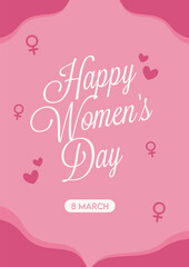 Fototapeta na wymiar women's day poster template vector illustration with pink background 