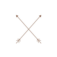 Cute illustration two arrows decorated with feathers