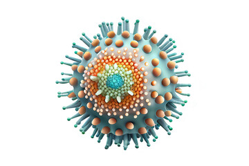Image illustration of coronavirus and influenza 3D virus icon. Isolated on white Background. Generative ai