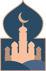 simple mosque ramadan element