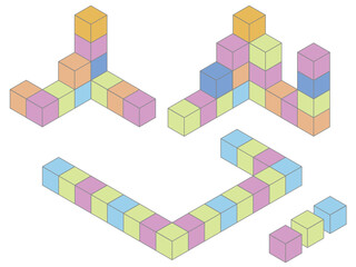 Geometric shapes -isometric cube wall