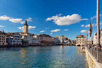 Fototapeta na wymiar Old town of Zurch, Lake Zurich, Switzerland