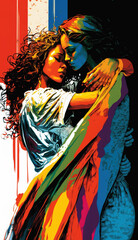 Fototapeta premium Two women celebrate diversity