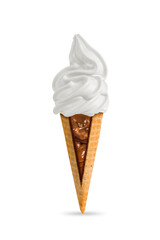 Sorvete de baunilha com recheio de chocolate, isolado, PNG Transparente