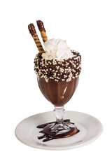 Taça de Sorvete com Chocolate com borda recheada