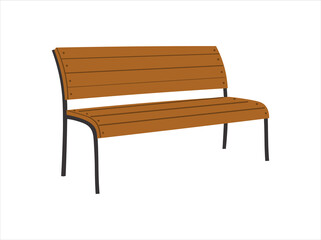 Wooden bench. Hand draw vector illustration isolated on white.
