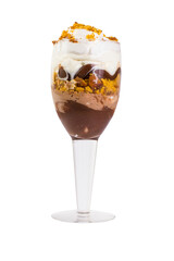 Taça de Sorvete de Baunilha com Chocolate com amêndoas