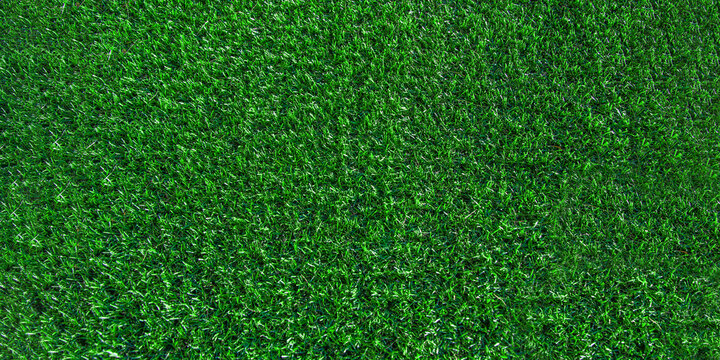 Green grass background, banner. Turf, soccer field, green grass artificial turf, texture, top view. summer lawn background