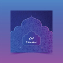 Free vector eid mubarak celebration background with candles and mosque