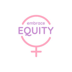 Design for international women's day with embrace equity theme