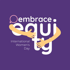 Design for international women's day with embrace equity theme
