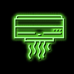 air conditioning equipment neon glow icon illustration