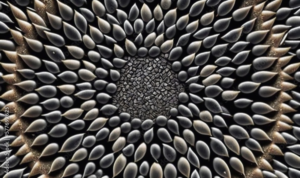 Poster a computer generated image of a black and white flower design. generative ai