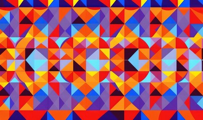 Obraz premium a colorful background with many different colored shapes and sizes of triangles. generative ai