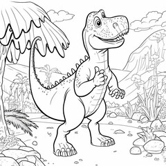 Fototapeta premium illustration of a dinosaur cartoon