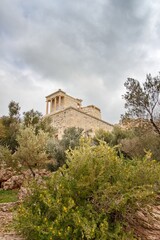 Fototapeta na wymiar The Arrephorion or House of the Arrephoroi, a building in Acropolis