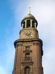 Famous St. Michaelis Church in Hamburg named Michel