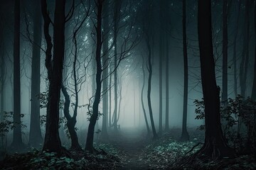 Forest in the fog background