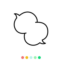 Speech bubbles linear vector element, Text balloon, Vector icon.