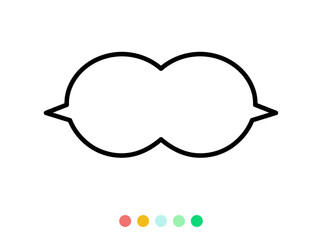Speech bubbles linear vector element, Text balloon, Vector icon.