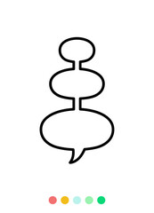 Speech bubbles linear vector element, Text balloon, Vector icon.