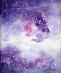 starry night sky hand drawn watercolour background