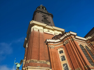 Famous St. Michaelis Church in Hamburg named Michel