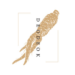 A luxurious gold deodeok vector illustration drawing is placed independently of the line frame.