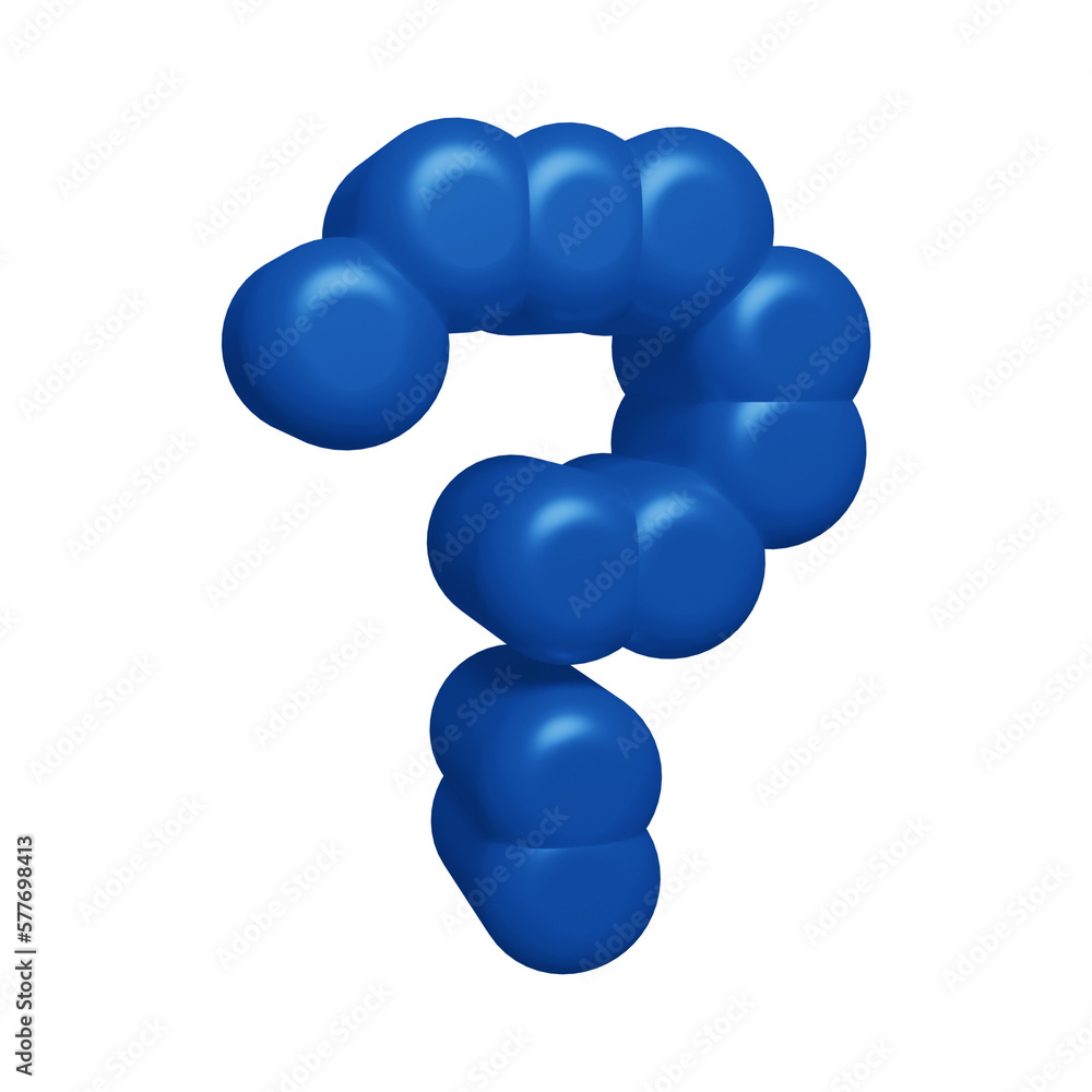 Poster blue question mark or icon design in 3d rendering